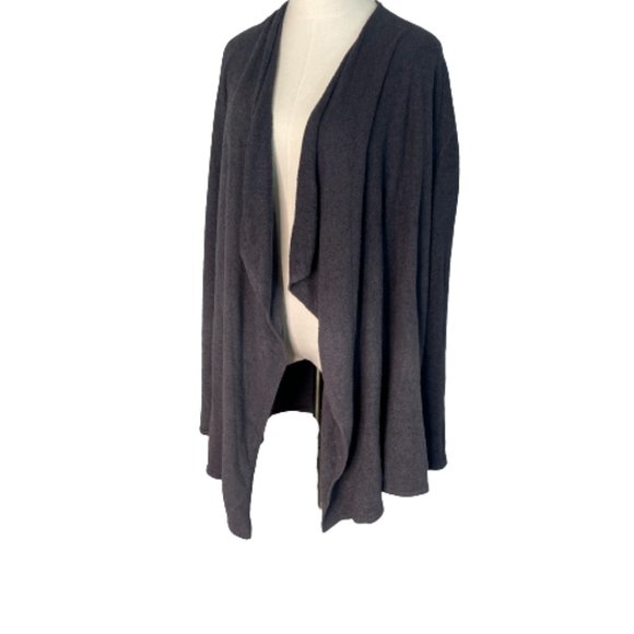 Shimera Sweaters - Shimera Cozy Open Front Waterfall Ombre Cardigan Wrap Gray M Medium